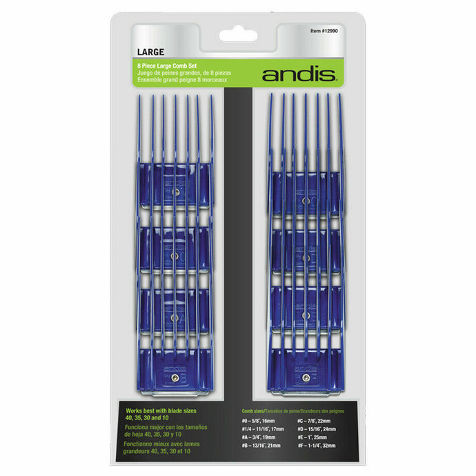 ANDIS 8-PIECE UNIVERSAL ATTACHMENT CLIPPER COMB SET LARGE