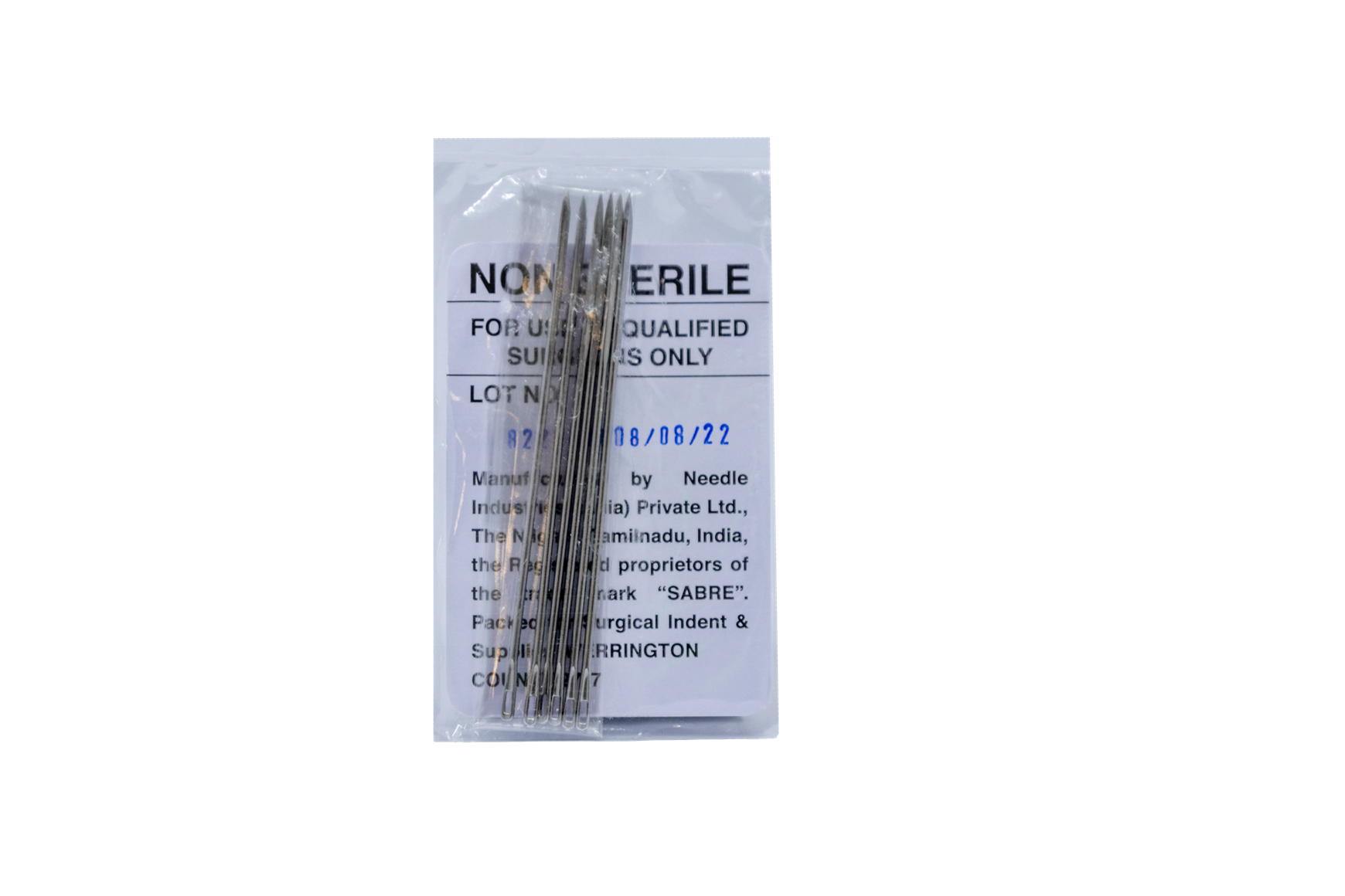 PACK OF 6 STRAIGHT SUTURE NEEDLES