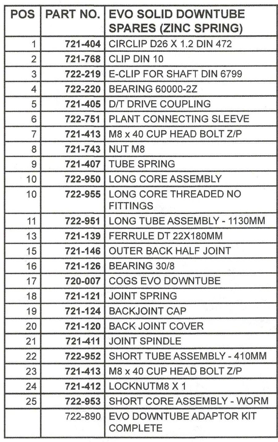 HEINIGER SOLID DOWNTUBE